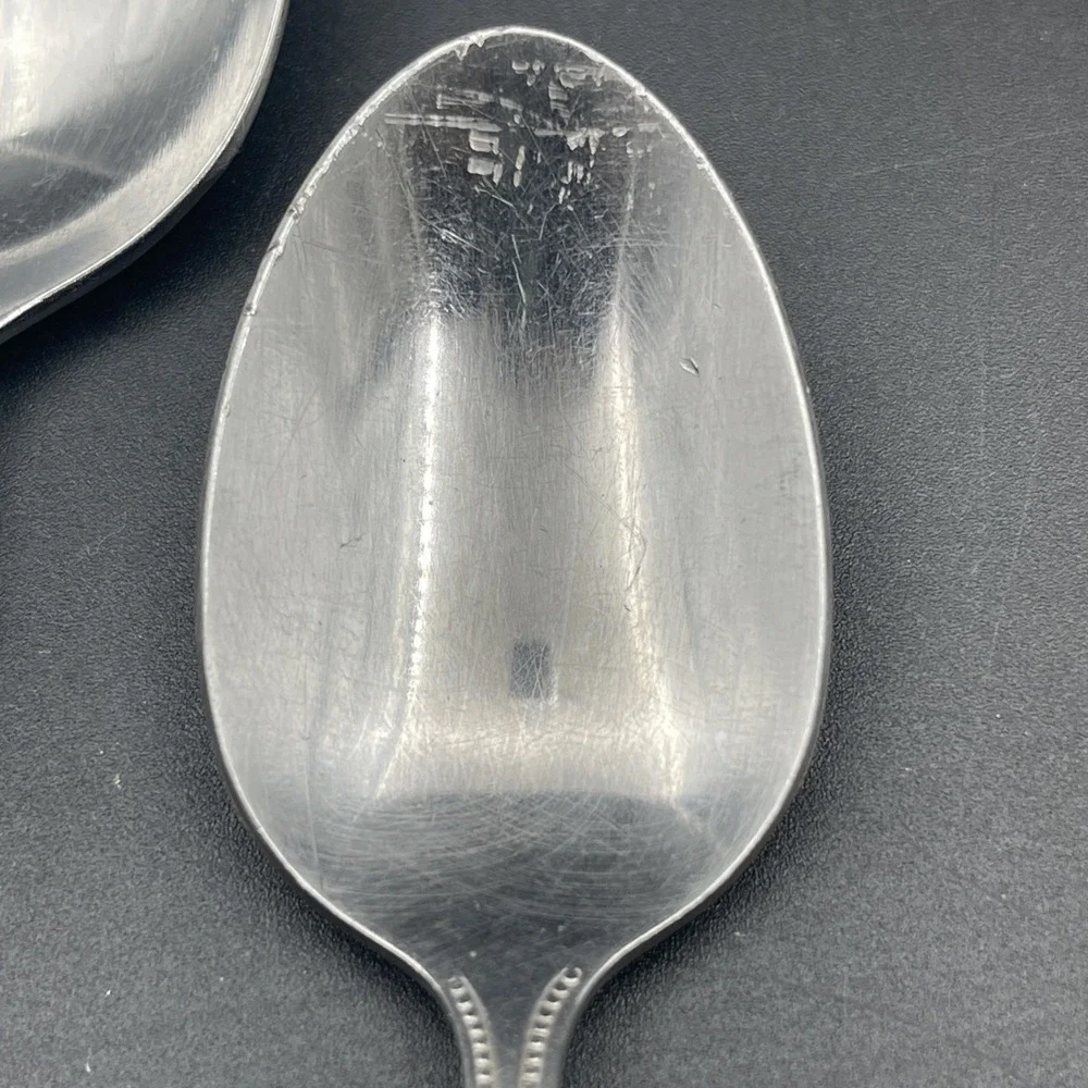 1881 Rogers Oneida Patrician Stainless Flatware Lot 2 Serving Spoons 1 Teaspoon